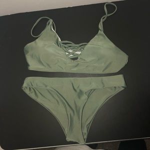 Woman’s Olive green two piece bikini